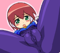 megaman/rockman hentai aile blush cameltoe clitoris erect gloves pants one