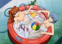 neon genesis evangelion hentai bbbad beef absurdres ayanami rei ball blue eyes hair breasts highres hose neon genesis evangelion nude filter photoshop pool entry