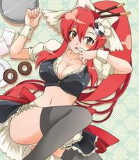 tengen toppa gurren-lagann hentai moe cleavage pantsu suika soda tengen toppa gurren lagann thighhighs waitress yoko tension pro females catelyn cormac cat