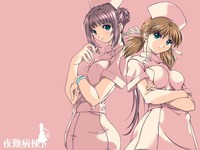 steel angel kurumi hentai konachan girls brown hair green eyes long night shift nurses nurse pink short yakin byouto