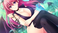 thighhighs hentai wallpapers hentai wings cleavage thigh highs wallpaper