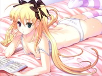 thighhighs hentai albums hentai wallpapers strap slip reading panties thighhighs