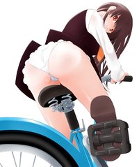 panties hentai hentai ass bicycle brown hair garakuta long orange eyes panties pantyshot unio