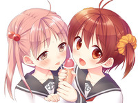 brown hair hentai cassette girls blush brown hair censor bar censored handjob isshiki momo multiple open mouth penis pink red eyes short twintails photo