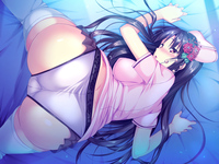 game cg hentai static konachan ass bed black hair blush erect game nurse panties piromizu thighhighs trinity euphoria underwear