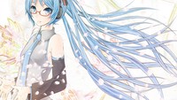 twintails hentai headphones vocaloid hatsune miku tie glasses long hair blue twintails artwork meganekko anime girls wallpapers hentai wallpaper