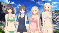 twintails hentai static konachan beach bikini black hair blonde cleavage erect nipples fault hayama rika long saeki sugiyama mio swimsuit taka tony twintails