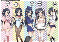 twintails hentai konachan aragaki ayase black hair bunny ears bunnygirl gym uniform maid nurse pantyhose thighhighs twintails yasuda wallpapers oreimo