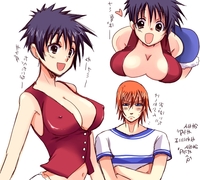 black hair hentai toon pics pic magna hentai picture beige skin bent over black hair breasts cleavage closed mouth clothes color crossed arms female frown heart human japanese text looking viewer luffyko male