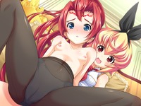 2girls hentai girls blush breasts cameltoe panties tears