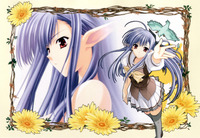 anime shuffle hentai blue hair highres horizontal long bouquet flower
