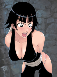 bleach soi fon hentai ecda black eyes hair bleach breasts cleavage jiisuke large soifon