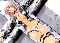 bondage hentai game bondage chain collar fujisawa tooru open shirt panties leather cross oldschool hentai bdsm