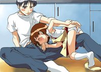 bro and sis hentai against wall apron ass bent over black hair blush stickers brother sister brown eyes censored cirima dokkoida closed fellatio fingering handjob heavily