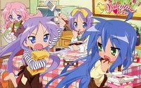 digimon hentai izumi konachan blue hair food glasses green eyes hiiragi kagami tsukasa izumi konata lucky star pink purple takara miyuki valentine search label