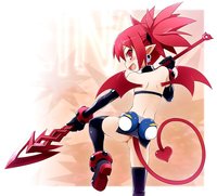 disgaea 2 hentai hentai ass back bat wings demon girl disgaea elbow gloves etna from behind haga yui makai senki miniskirt panties pointy ears prinny red eyes hair skirt tail