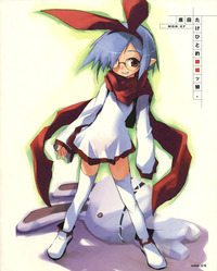 disgaea 3 hentai blue hair bunny disgaea large breasts hentai blush choker elbow gloves etna