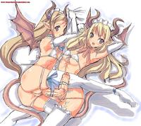 futa on female hentai futa demon girl elbow gloves futanari original thighhighs hentai doujinshi futanaria fantasy