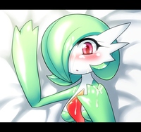 gardevoir e hentai dbaf cfa blush cum body hair upper facial gardevoir over one eye letterboxed lying nme pokemon red eyes solo