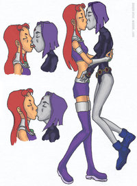 starfire raven hentai doujinvirus pictures user teen titans raven starfire