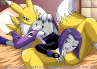 hentai lesbian pron dcau digimon palcomix raven renamon teen titans bbmbbf crossover