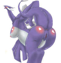 lugia hentai ccb anus ass bent over censored furry huge breasts large lugia pokemon purple fur skin pussy red eyes shadow tail