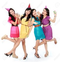 create your own hentai girl ferli excited four young beautiful girls celebrate birthday isolated over white background stock photo cynidy